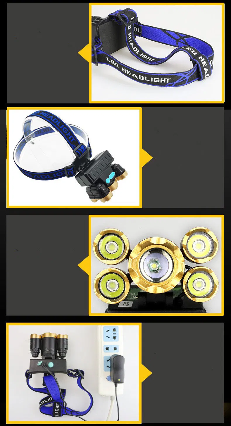 Multi-Purpose USB Rechargeable Headlamp for Camping and Fishing