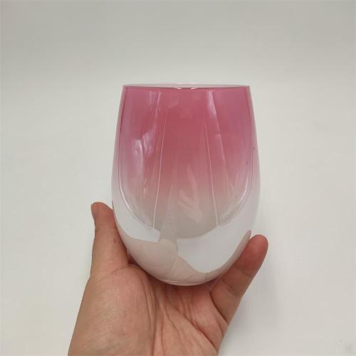 ombre red stemless wine glass