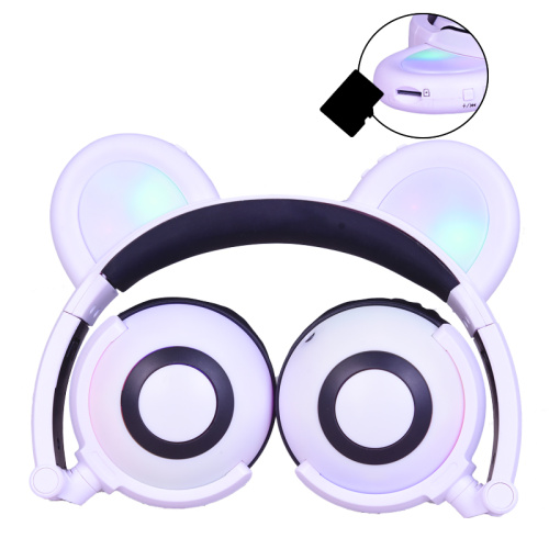 Colorful Flash Panda Ear Earphone Headphones