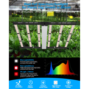 Daya tinggi 720 w bunga vegable menumbuhkan cahaya