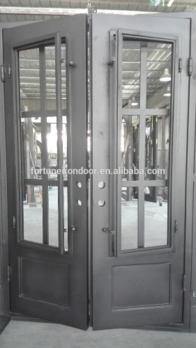 Swing Open Style and Exterior Position Top-selling wrought iron double entry doors