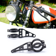 RTS Retro 39-41mm Motorcycle Headlight Mounting Bracket - Aluminum Front Bracket for All Motorbikes