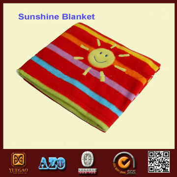 sunshine baby fleece blanket with two sides brushed