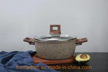 24cm Maifan Stone Saucepot Marble Coating Casserole Non-Stick Aluminum Saucepot