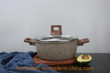 24cm Maifan Stone Saucepot Marble Coating Casserole Non-Stick Aluminum Saucepot