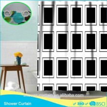 WHITE & BLACK PAINTING SHOWER CURTAIN