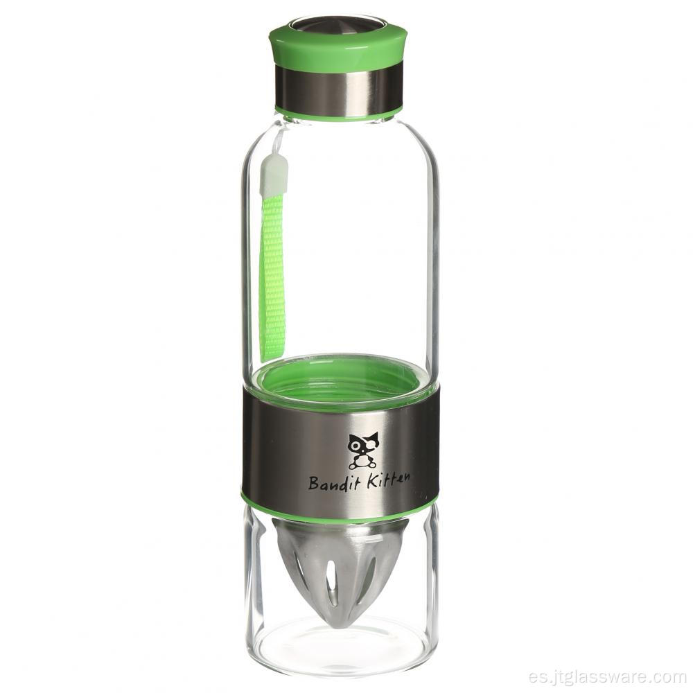 Botella de agua de cristal de 2016 nuevos productos con la paja