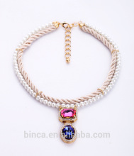 Stock Fashion Vintage resin statement necklaces alloy Choker necklaces XL337