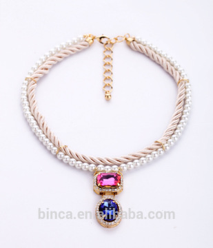 Stock Fashion Vintage resin statement necklaces alloy Choker necklaces XL337