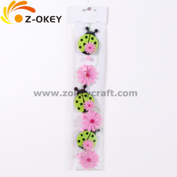Flowers and ladybugs felt garland decoration promotional crafts