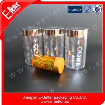 empty clear plastic capsule bottles