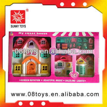 Children castle plastic mini house toy