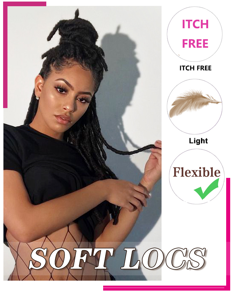 Wholesale 14 18 24 36 Inch Synthetic Soft Natural Locs Crochet Hair 36Inch Faux New Locks Braiding Soft Locs Extensions