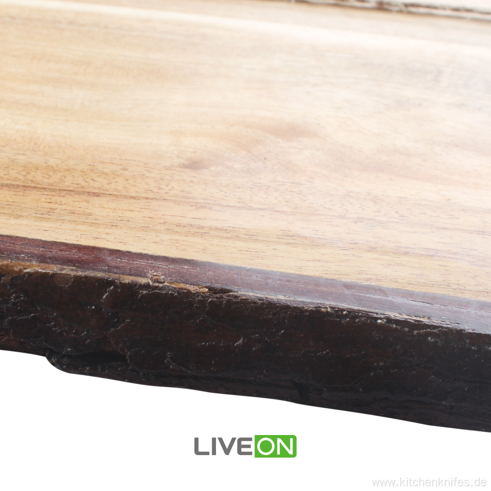 Solid Wood Cutting Board with Nature Bark