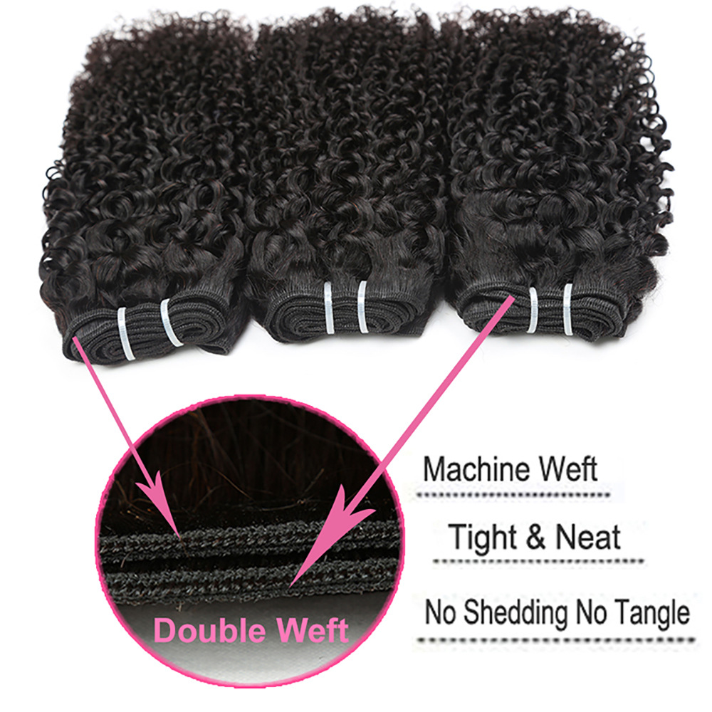 Curly Human Weaves 100% Natural Human Hair Bundles Remy HairAfro Kinky Curly itip Hair Extension For Black Women