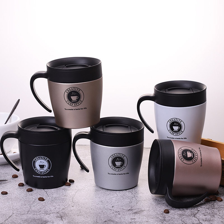 New design stainless steel insulated coffee tumbler with handle