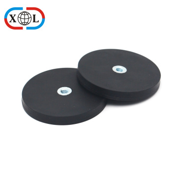 Internal Thread Neodymium Black Rubber Magnet