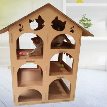 cardboard box cat houses with kraft paper