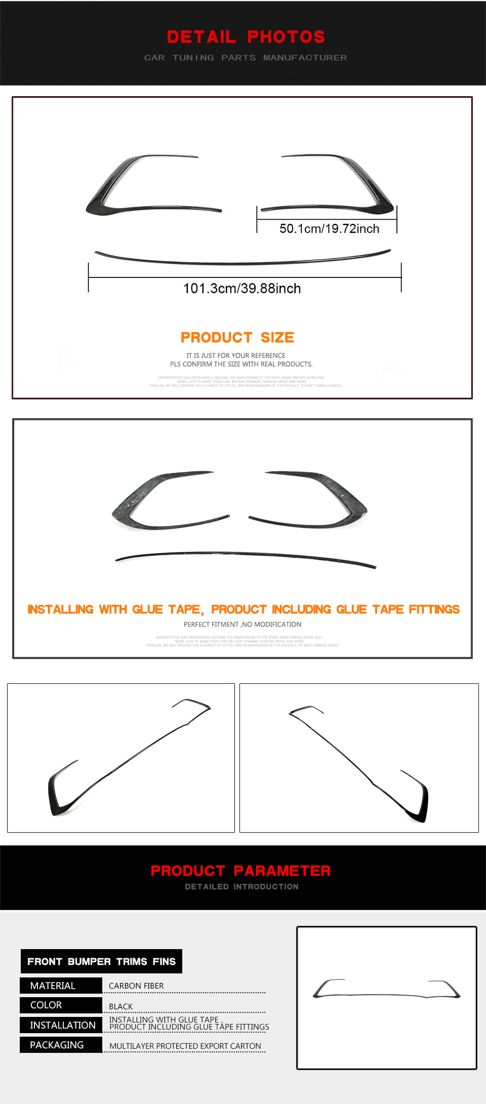 Dry Carbon Golf MK8 Front Grill Vents Trims for VW Golf VIII MK8 GTI Hatchback 4-Door 21-23