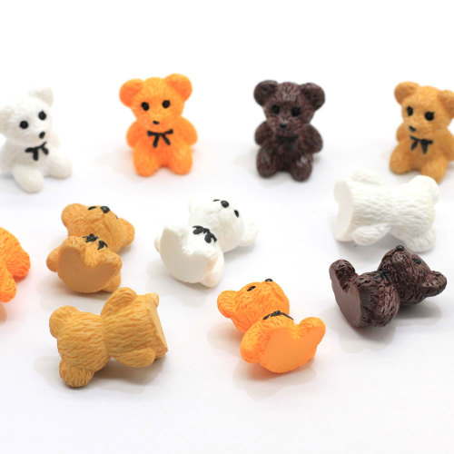 Lovely Resin Bear Figurines Craft Charms Pendants For Jewelry Making Findings Keychain Necklace Crafts DIY Accessories