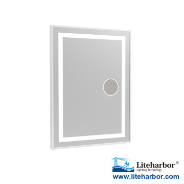 24W Available Framed LED Bathroom Mirror with Magnifier