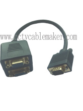 VGA Male to 2 VGA female,VGA splitter cable