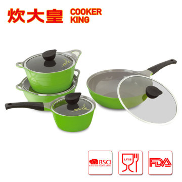 8pcs aluminium Die casting ceramic cookware sets