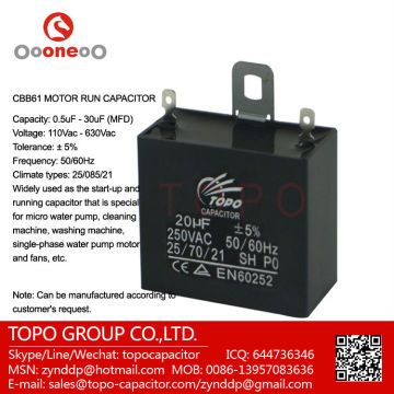 cbb61 ac film ventilator FAN capacitor with box type