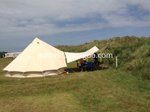 Awning for bell tent