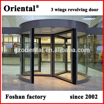 Automatic revolving door, security glass, stainless steel surface