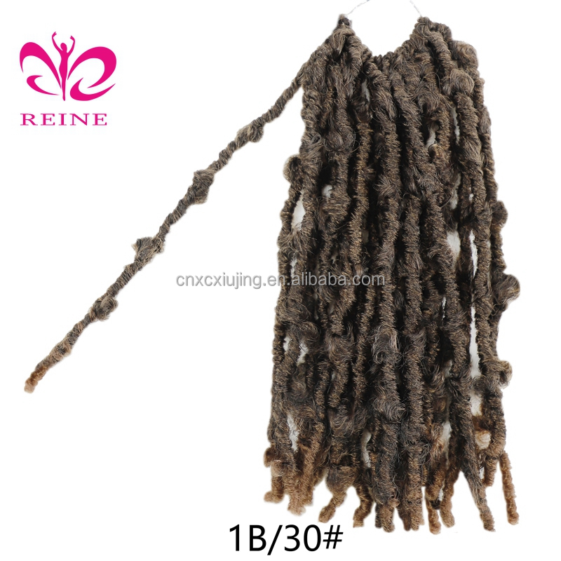 REINE Synthetic hair extention Bob Locs For African women Crochet Distressed Soft Faux butterfly locs