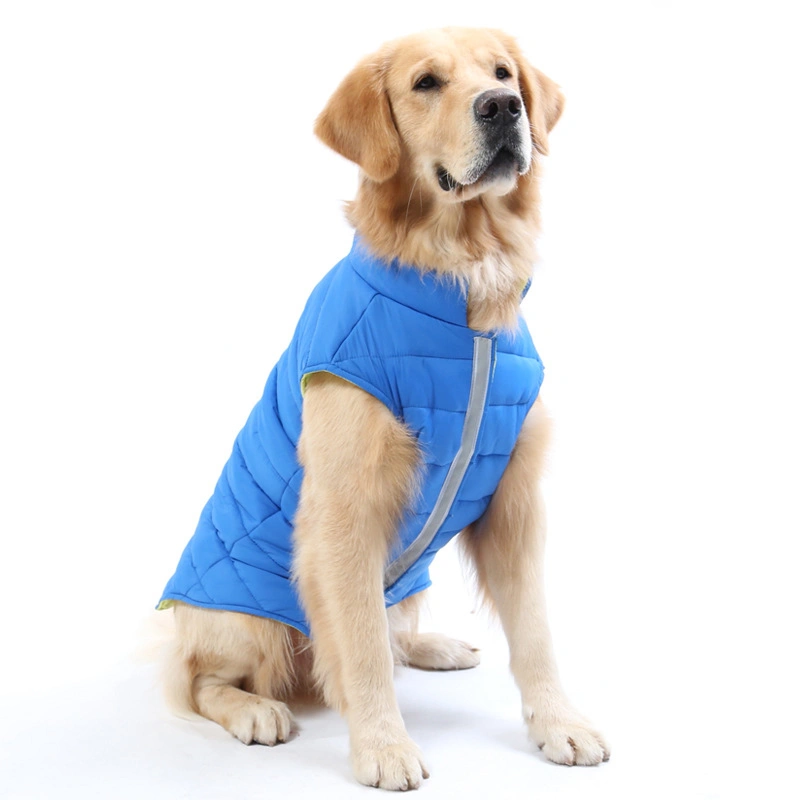 Pet Clothes Autumn and Winter Big Dog Clothes Reflective Bone Double-Sided Cotton Coat
