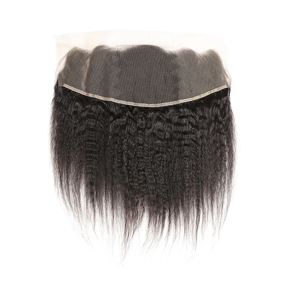 huashuo Highest Discounts Brazilian Unprocessed Virgin Hair Light Italian Short Yaki Kinky Straight Hair Silk Lace Frontal