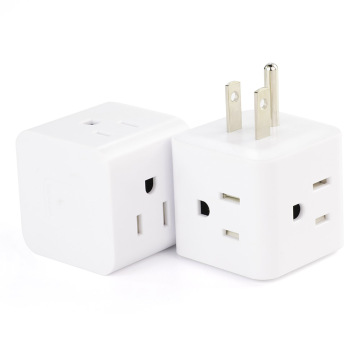 USA Multi Plug Outlet Extender: Right Angle Plug Adapter with 4 AC Outlets