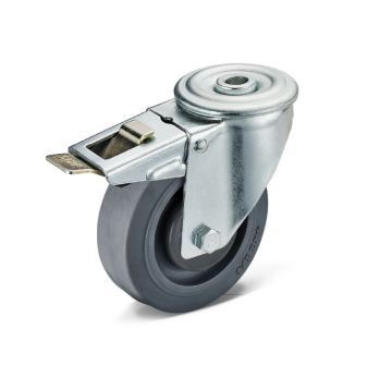 Swivel twin wheel casters with lock