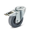 Swivel twin wheel casters with lock