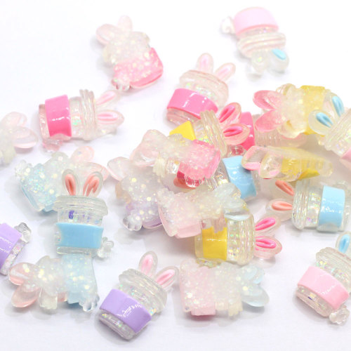 100 pièces Kawaii dessin animé lapin boisson tasse résine Cabochon Flatbacks embellissements pour Scrapbooking décor artisanat bricolage cheveux arcs Centre