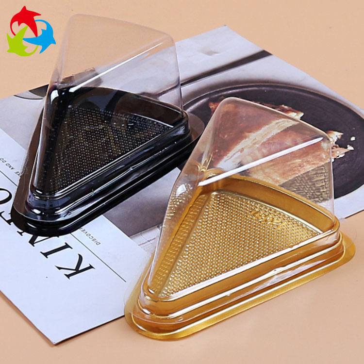 Bakery slice clear triangle plastic cake box