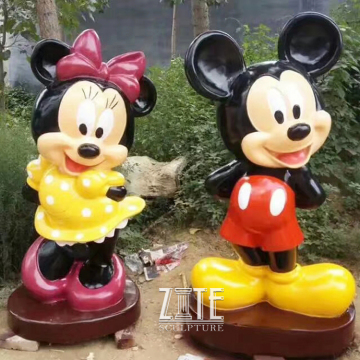 Amusement park fiberglass movie figure resin cartoon mickey mouse sculpture