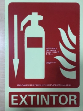 pvc Glow in the dark photoluminescent fire extinguisher sign emergency light fire safety sign