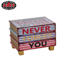 English Letter PU Wooden Box With Feet