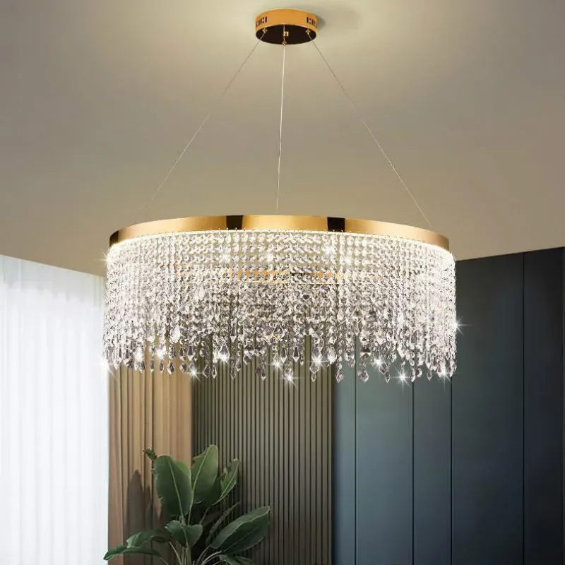 Luxurious Gold Crystal Pendant Light for Elegant Weddings