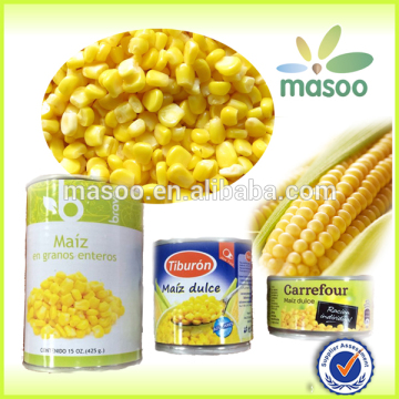 China different types of canned corn/canned sweet corn