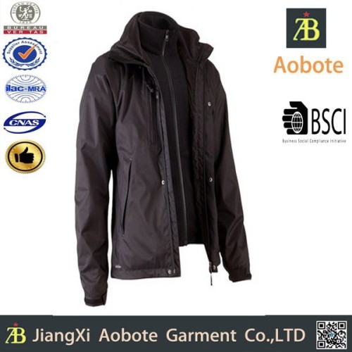 2015 Hot Sell Waterproof Black Bomber Jacket For The Man