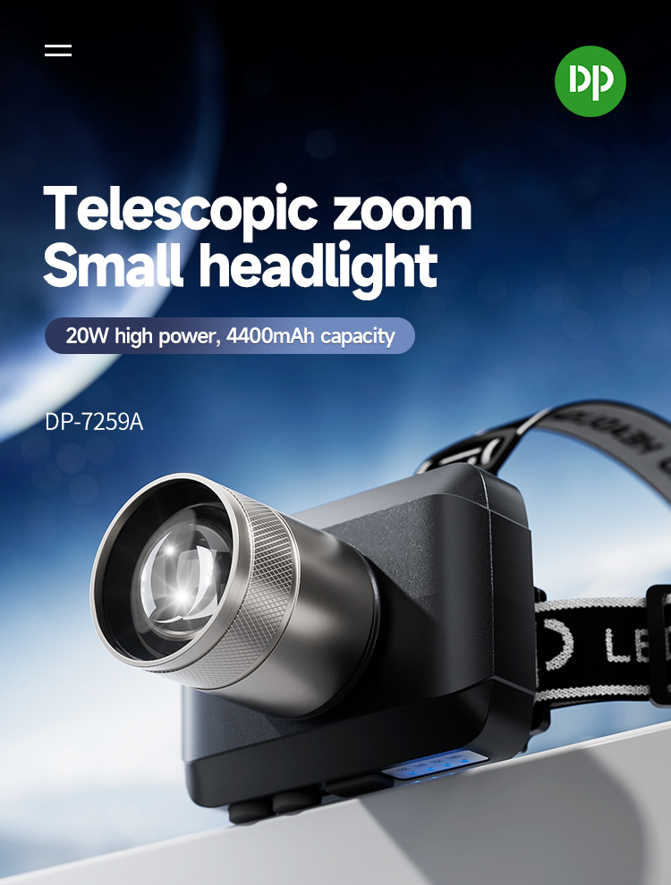 11-7259A-Rechargeable LED Headlamp Headlight Adjustable 18650 Battery-DP 11-7259A-Rechargeable LED Headlamp Headlight Adjustable 18650 Battery-DP