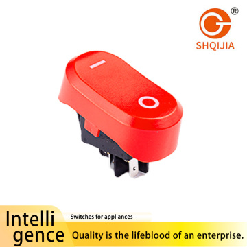 Interruptor oscilante em forma de barco coberto vermelho