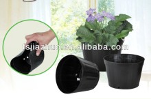 black plastic garden planters