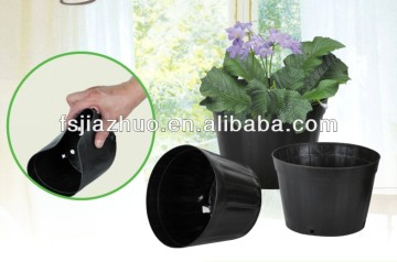 black plastic garden planters