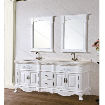 Double Sinks Solid Wood Bathroom Vanity Set&Wood Double Basin Bathroom Vanity