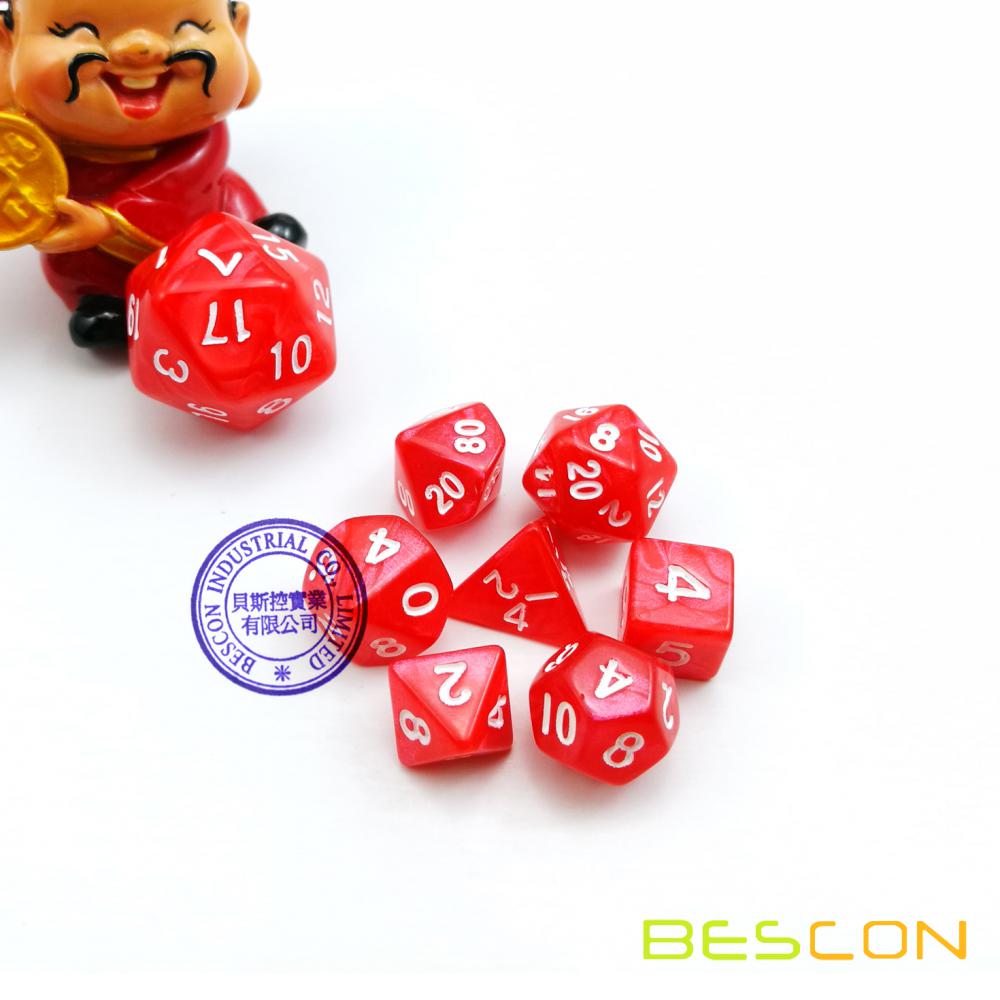 Mini Taille Polyédrique 7-Die Set D4 D6 D8 D10 D% D12 D20 pour les Donjons RPG et les Dragons Game Dice